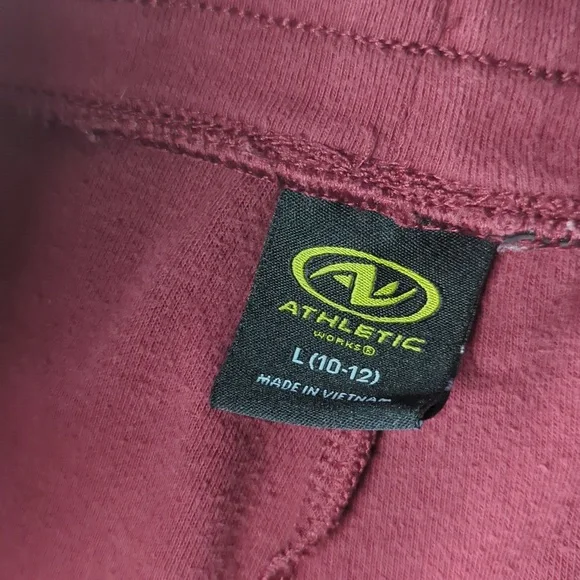 Athletic works cozy joggers sweats boys 10-12 maroon - Picture 3 of 8